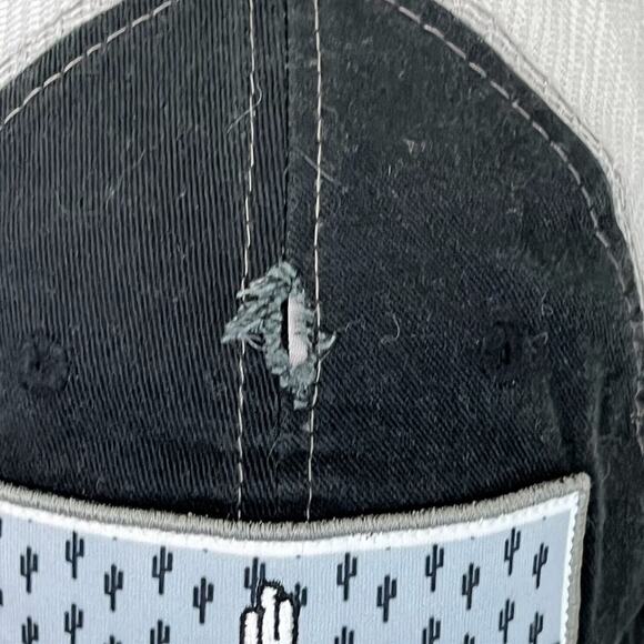 Desert Canyon Baseball Cap Hat Distressed Black Canvas Gray Mesh Pukka - Picture 2 of 9